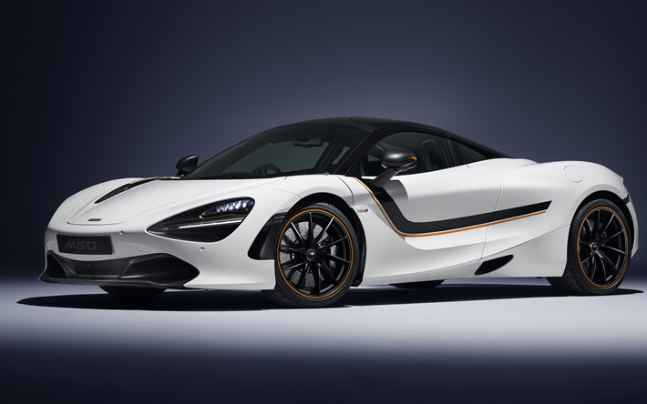 McLaren 720S MSO, 2018, Track Theme, 4k, white supercar, exterior, tuning 720S, new white 720S, British sports cars, McLaren