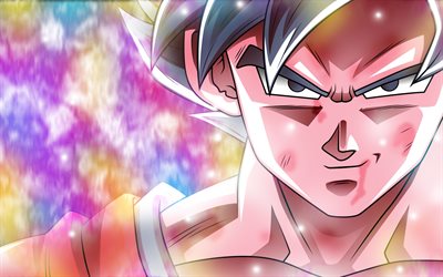 Ultra Instinct Goku, glare, Son Goku, 4k, Dragon Ball, artwork, Migatte No Gokui, Mastered Ultra Instinct, Dragon Ball Super, Super Saiyan God, DBS
