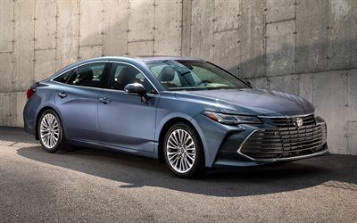 Toyota Avalon, 2019, Limited, 4k, exterior, luxury sedan, front view, new blue Avalon, business class, Japanese cars, Toyota