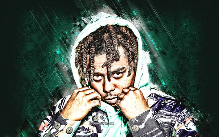 YBN Cordae, american rapper, portrait, singer songwriter, green stone background, Cordae Amari Dunston