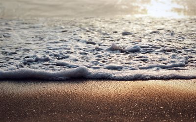 海の波, 4k, 夏の概念, 浜, 海岸, 海, 泡, ウェーブ
