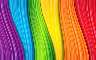 ondas coloridas, 4k, textura de tecelagem abstrata, planos de fundo do arco-&#237;ris, criativo, planos de fundo coloridos, texturas onduladas, ondas abstratas