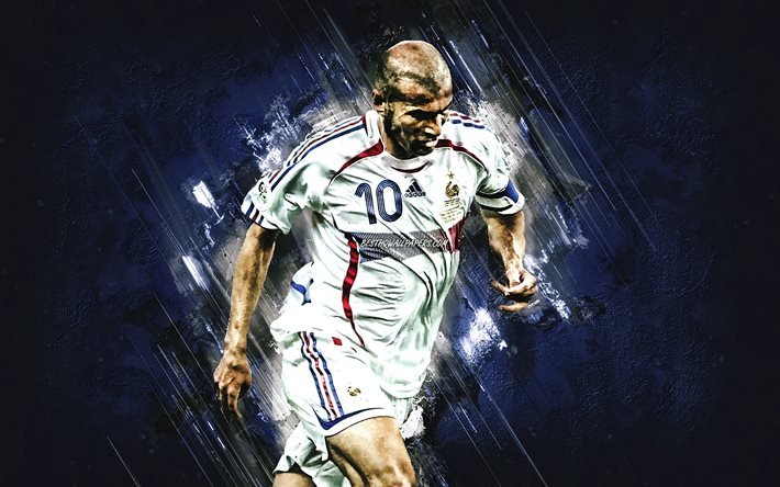 Zinedine Zidane, retrato, lend&#225;rio jogador de futebol franc&#234;s, estrela mundial do futebol, Fran&#231;a, futebol, sele&#231;&#227;o francesa de futebol