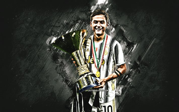 Paulo Dybala, Juventus FC, muotokuva, argentiinalainen jalkapalloilija, Dybala vuoden 2020 cupilla, Serie A -palkinto, jalkapallo