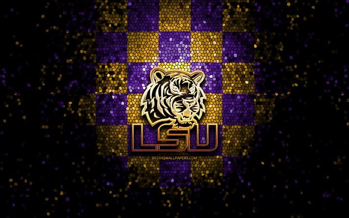 Download wallpapers LSU Tigers, glitter