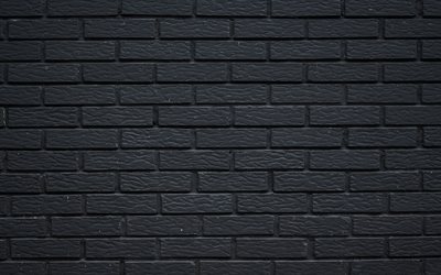 黒レンガの壁, 4k, クローズアップ, 同一のレンガ, 黒レンガ, レンガのテクスチャ, れんが壁, レンガの背景, 黒い石の背景, 煉瓦, 黒レンガの背景