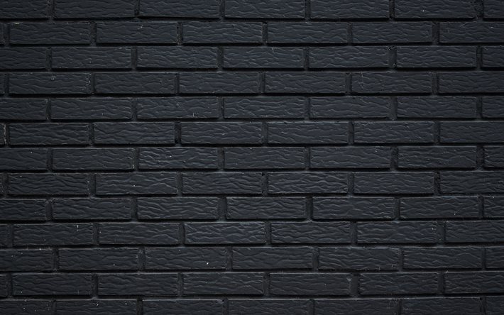 svart tegelv&#228;gg, 4k, n&#228;rbild, identiska tegelstenar, svarta tegelstenar, texturer i tegel, tegelv&#228;gg, tegelbakgrund, svart stenbakgrund, tegel, svart tegelbakgrund