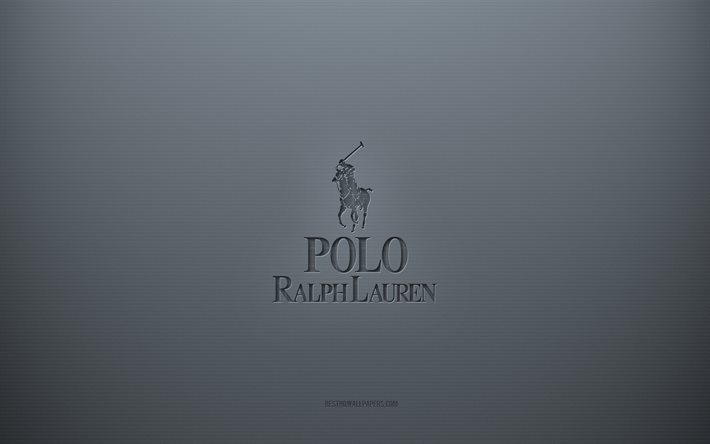 Logo Polo Ralph Lauren, fond cr&#233;atif gris, embl&#232;me Polo Ralph Lauren, texture de papier gris, Polo Ralph Lauren, fond gris, logo Polo Ralph Lauren 3d