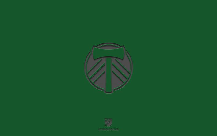 Portland Timbers, gr&#246;n bakgrund, amerikansk fotbollslag, Portland Timbers emblem, MLS, Portland, USA, fotboll, Portland Timbers logo