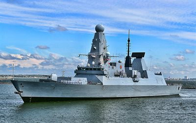 HMS Defender, port, destroyer, D36, Royal Navy, air-defence destroyer, warships, Daring-class, British warship