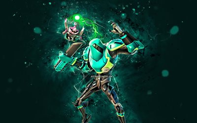 Download wallpapers Zyg Choppy, 4k, turquoise neon lights, Fortnite ...
