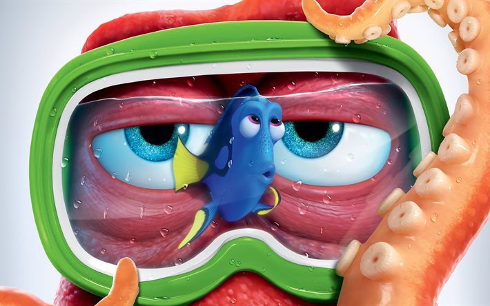 Finding Dory, characters, Octopus, Dory, 4K