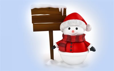 3d snowman, winter, snowmen, snow, wooden index