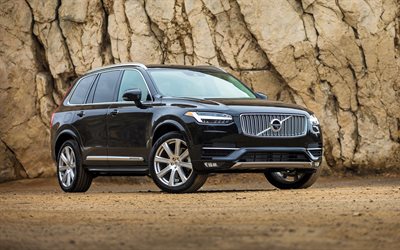 Volvo XC90, 2017, SUVs, black XC90, Swedish cars, Volvo