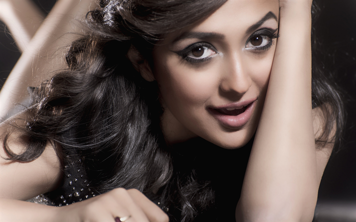 Monali Thakur, 4k, Bollywood, la belleza, la cantante india, mujer hermosa, morena