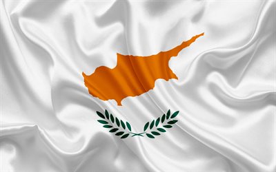 flag of Cyprus, Europe, Cyprus, white silk flag