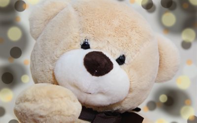 teddy bear, beige bear cub, cute toys, bear, romance