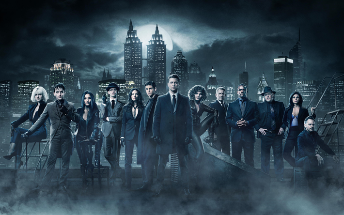 Gotham, Saison 4, 4k, d&#39;une affiche, en 2017, de cin&#233;ma, de th&#233;&#226;tre, de T&#201;L&#201;VISION de la s&#233;rie
