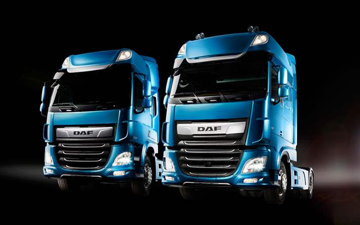 DAF CF, 2017, DAF XF, new trucks, blue XF