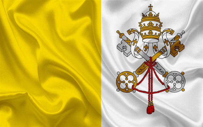 flaggan i Vatikanen, Vatikanen, Europa, Vatikanens flagga, Rom, Italien