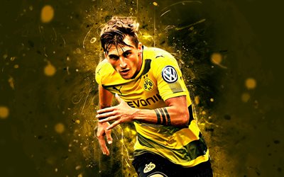 Maximilian Philipp, german footballer, Borussia Dortmund FC, soccer, Philipp, BVB, Bundesliga, football, neon lights
