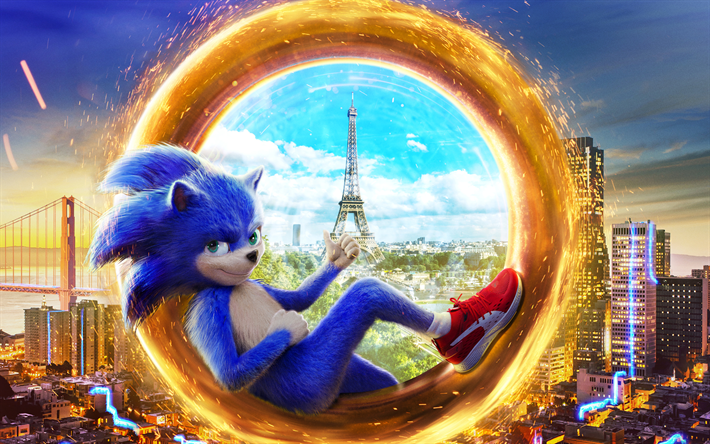 4k, Sonic The Hedgehog, poster, 2020 movie, Sonic