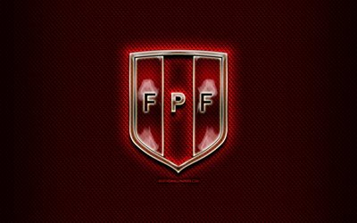 فريق كرة القدم في بيرو, الزجاج شعار, أمريكا الجنوبية, اتحاد أمريكا الجنوبية, الأحمر خلفية الجرونج, بيرو المنتخب الوطني لكرة القدم, كرة القدم, FPF شعار, بيرو