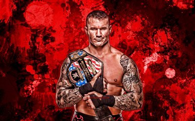 Randy Orton, r&#246;d f&#228;rg st&#228;nk, WWE, amerikansk brottare, brottning, grunge konst, Randal Keith Orton, brottare