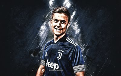 Paulo Dybala, retrato, Juventus FC, Serie A, uniforme preto da Juventus, It&#225;lia, futebol
