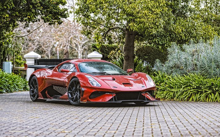 Brabham BT62, 2021, red hypercar, front view, red sports coupe, new red BT62, supercars, Brabham