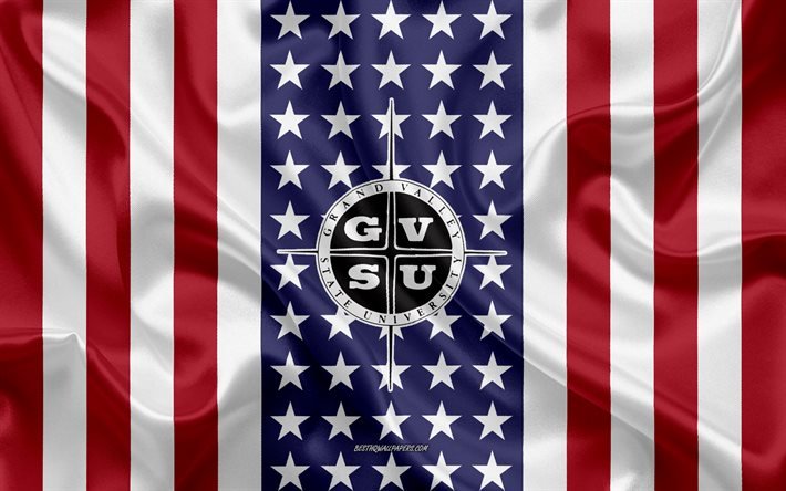 グランドバレー州立大学の紋章, アメリカ合衆国の国旗, グランドバレー州立大学のロゴ, アレンデール, ミシガン, アメリカ, グランドバレー州立大学