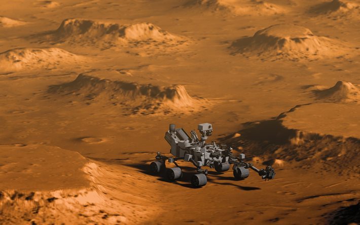 Mars rover, Curiosidade, Marte, espa&#231;o aberto