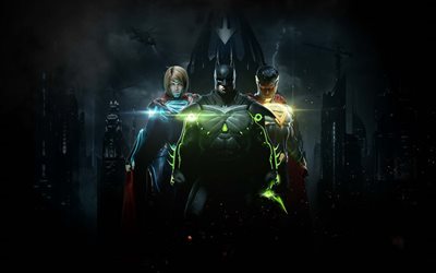 Superman, Batman, Supergirl, super-héros, en 2017, de jeux, de combats, d'Injustices, de 2