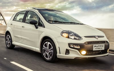 Fiat Punto, 2018, white hatchback, city cars, white Punto, Fiat
