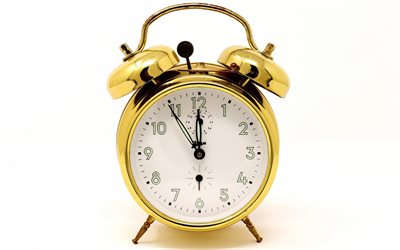 golden alarm clock, time concepts, clock, time