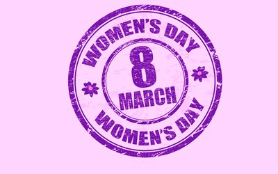 8 March, International Womens Day, concepts, grunge emblem