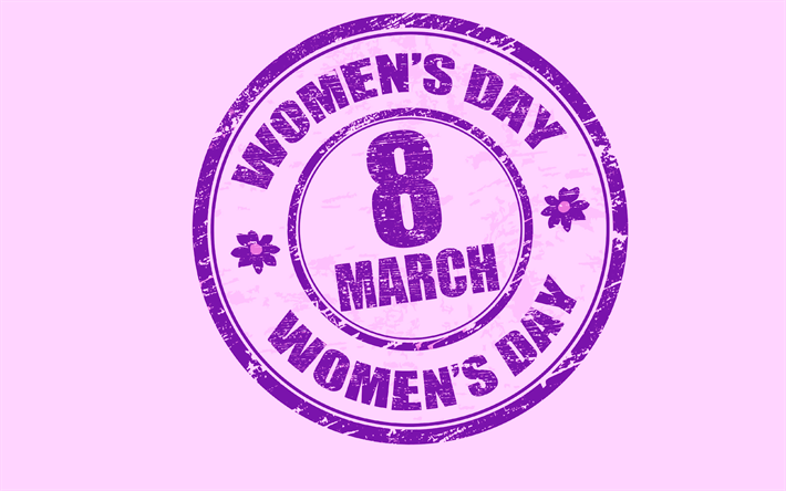 8 Marzo, Giornata Internazionale della Donna, concetto, grunge emblema