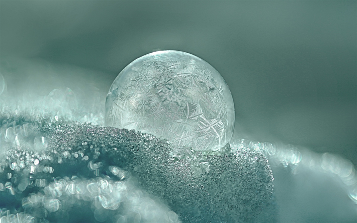 glass sphere, frost, winter, snow, ice, frost concepts