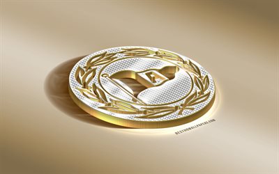 DSC Arminia Bielefeld, German football club, golden silver logo, Bielefeld, Germany, 2 Bundesliga, 3d golden emblem, creative 3d art, football