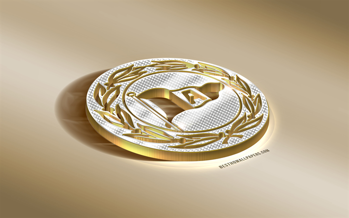 DSC Arminia Bielefeld, club de football allemand, golden logo en argent, Bielefeld, Allemagne, Bundesliga 2, 3d embl&#232;me dor&#233;, cr&#233;atif, art 3d, football