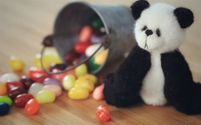 panda, giocattoli, animali, teddy bear