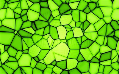 yeşil mozaik, 4k, sanat, mozaik doku, yeşil, arka plan, soyut dokular