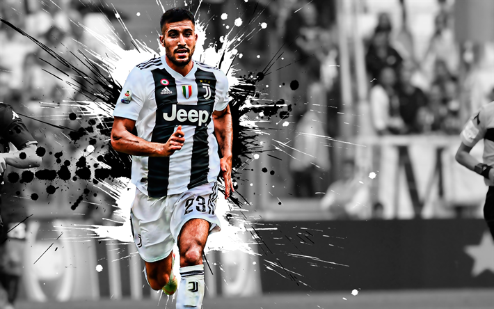 Emre Can, 4k, Juventus FC, Saksan jalkapalloilija, Keskikentt&#228;pelaaja, creative art, Serie, Italia, jalkapallo, grunge, Juve