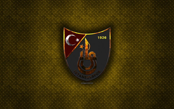 Istanbulspor COME, squadra di calcio turco, giallo, struttura del metallo, logo in metallo, emblema, Istanbul, Turchia, il TFF Primo Campionato, 1 Lig, creativo, arte, calcio