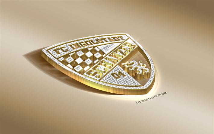 der fc ingolstadt 04, fussball-club, golden, silber-logo, ingolstadt, deutschland, 2 bundesliga, 3d golden emblem, kreative 3d-kunst, fu&#223;ball