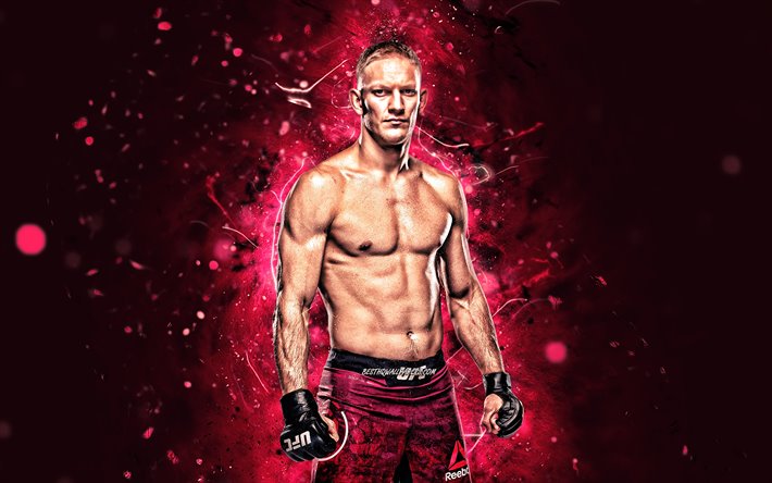 Oskar Piechota, 4k, violet n&#233;on, polonais combattants, MMA, UFC, arts martiaux Mixtes, Oskar Piechota 4K, les combattants de l&#39;UFC, MMA fighters