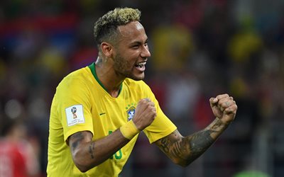 Neymar, Brazil national football team, Brazilian football player, goals, portrait, football, Brazil, Neymar da Silva Santos Junior