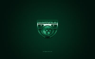 Baroka FC, South African football club, South African Premier Division, green logo, green carbon fiber background, football, Polokwane, Limpopo, South Africa, Baroka FC logo
