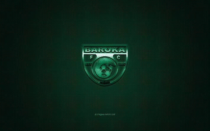 Baroka FC, South African football club, Sydafrikanska Premier Division, gr&#246;n logotyp, gr&#246;na kolfiber bakgrund, fotboll, Polokwane, Limpopo, Sydafrika, Baroka FC logotyp