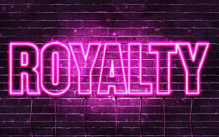 Download wallpapers Royalty 4k wallpapers with names female names  Royalty name purple neon lights horizontal text picture with Royalty  name for desktop free Pictures for desktop free